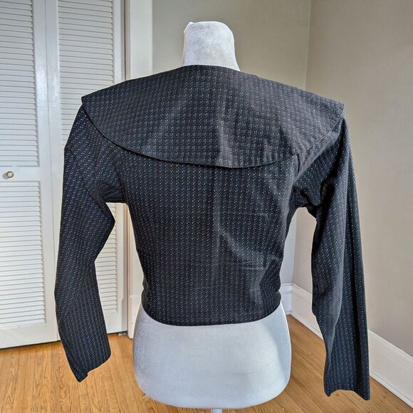 Vintage 90s Byer Too! Cropped Tuxedo Vest Blazer Byer Too! Dark Academia Size 5 - Picture 4 of 7